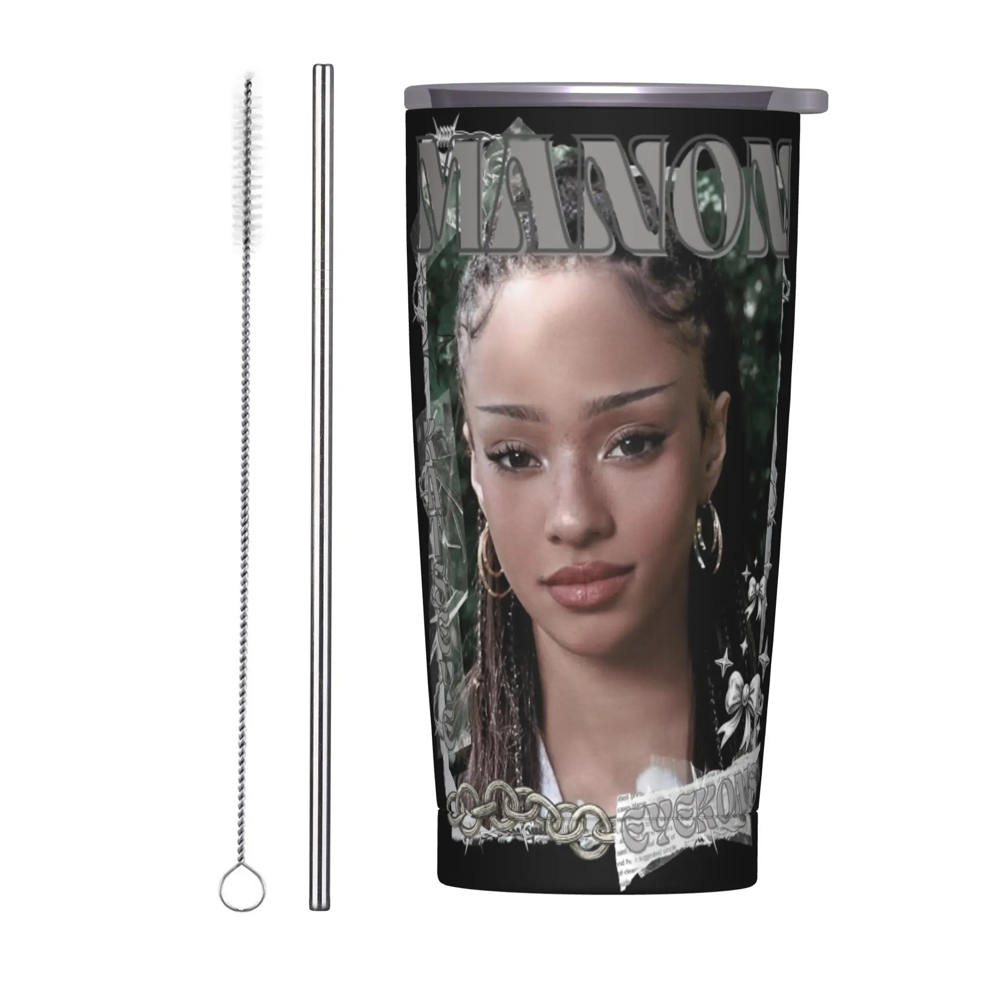 Stainless Steel Tumbler KATSEYE Manon Kpop Y2K Group Thermal Cups  Insulated Hot Drinks Mugs Cup Driving Water Bottle