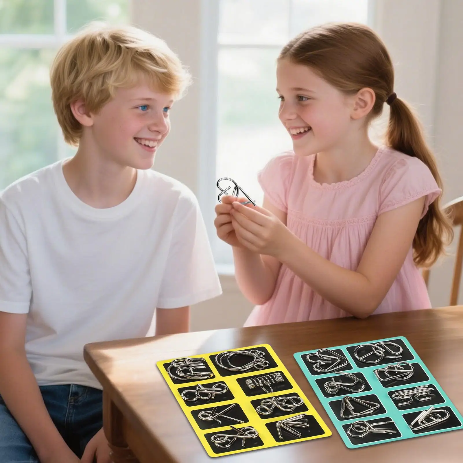 Metalen puzzels Educatief logica-training Speelgoed Intelligentietest Brain Teaser Draad Metalen puzzels voor thuiskantoor Schoolreizen