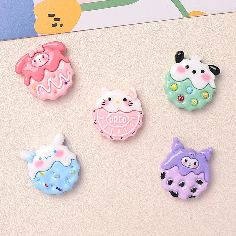 10PCS Kawai bright surface Biscuit animals Series Resin Flat Back Scrapbook Figurine DIY Bow Decor Accessories Crafts A15
