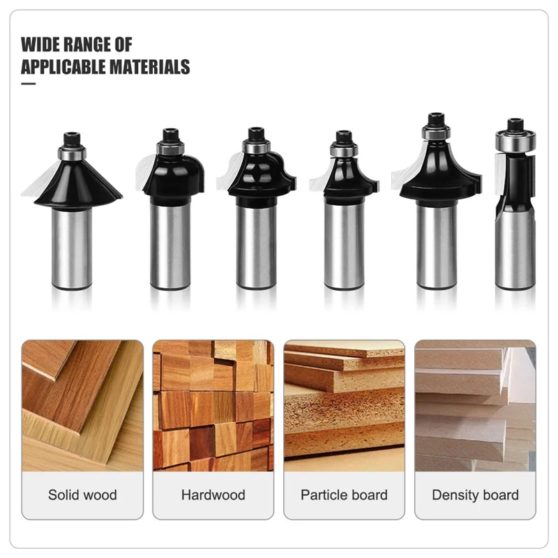 COME Wood Milling Cutter Set Router Bits Set Trimming Straight Milling Cutter Woodworking Trimming Carving Forwoodworking Cutter