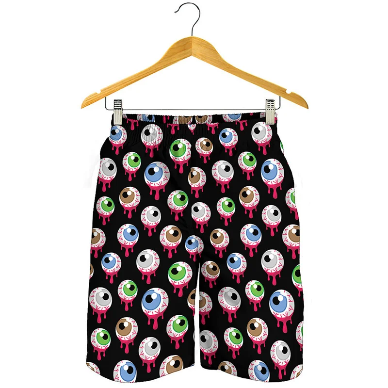 Creepy Eyeball Graphic Short Pants For Men 3D Printed Eyes Beach Shorts Summer Personality Swim Trunks Cool Surf Board Shorts