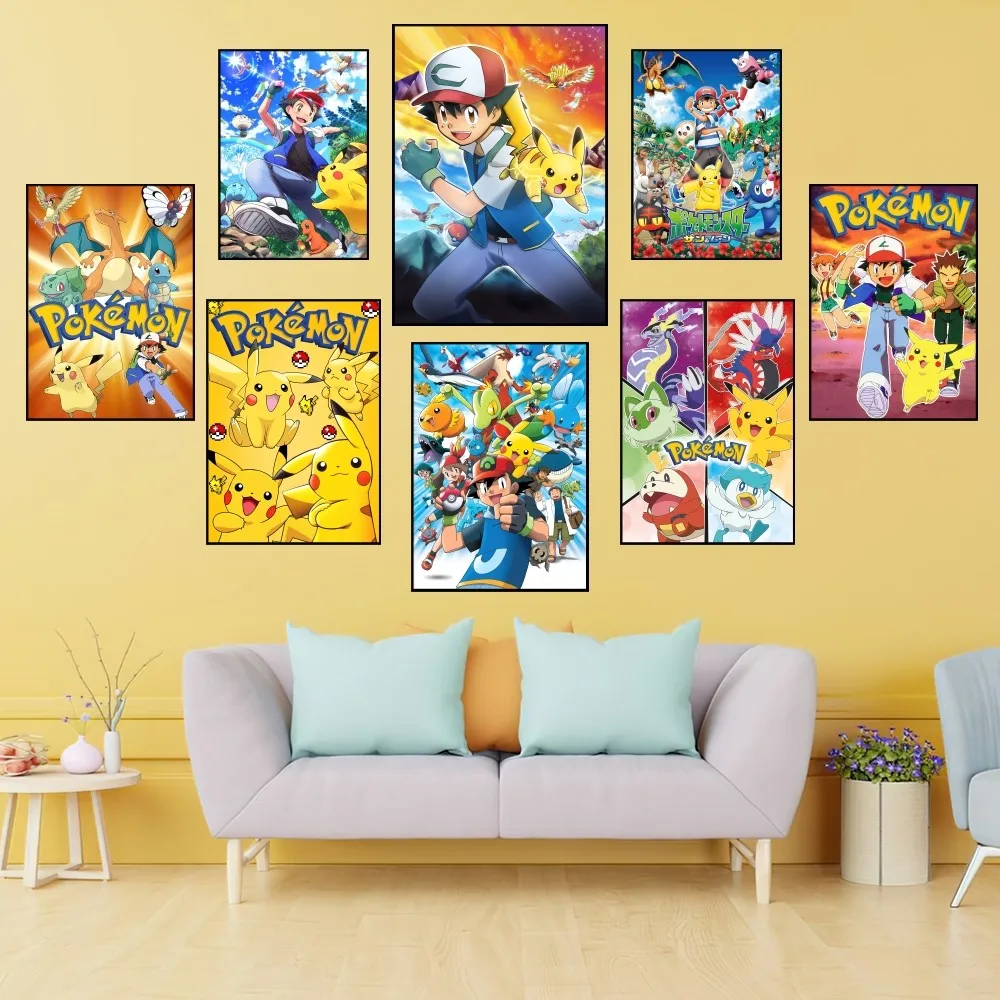 Japanese Anime Peripherals Pokemon Poster Prints Wall Painting Bedroom Living Room Decoration Office Home