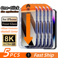 5 pcs 8K HD Tempered Glass Screen Protector For IPhone 17 Pro Max 13 16 Pro 16e 15 14 12 11 8 7 SE XR XS12 Mini Auto-Dust Removl