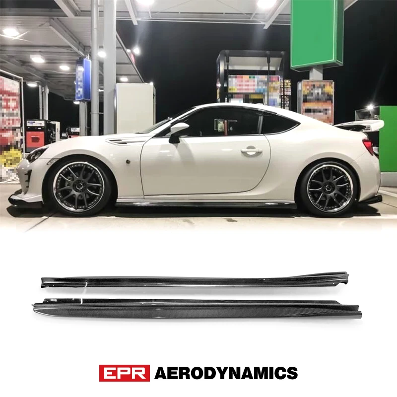 Carbon Fiber Side Skirt For Toyota BRZ FT86 GT86 FRS VRSA1 Extension (For OE Side Skirt) Glossy Fibre Body Kit Car Accessories