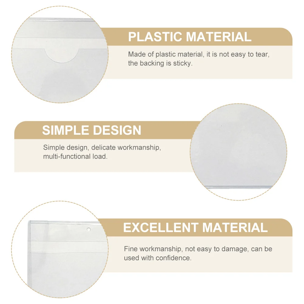20 قطعة من حقيبة الملصقات البلاستيكية اللاصقة حامل الجيب لبطاقات العمل وبطاقات الفهرس ومنظم الأكمام #1