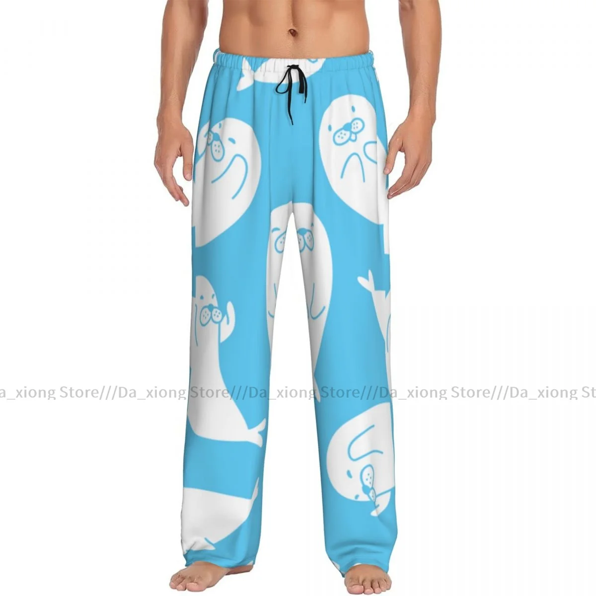 Men Sleep Bottoms Male Lounge Trousers Men's Cartoon Walrus Sea Lion Bear Polar Bear Pajama Pants