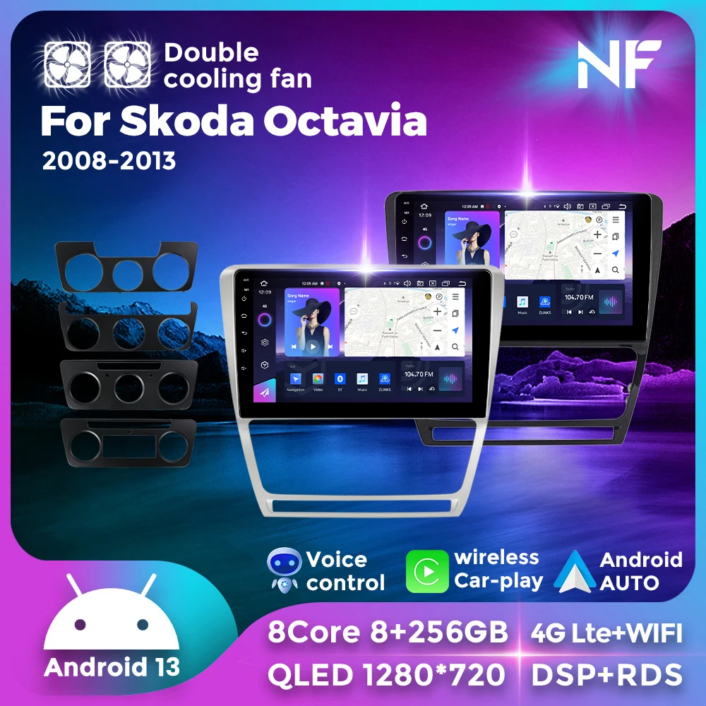 

Android 13 Multimedia Video Player for Skoda Octavia 2 A5 2004-2013 Carplay Car Radio Navigation 2Din Stereo Autoradio Head Unit