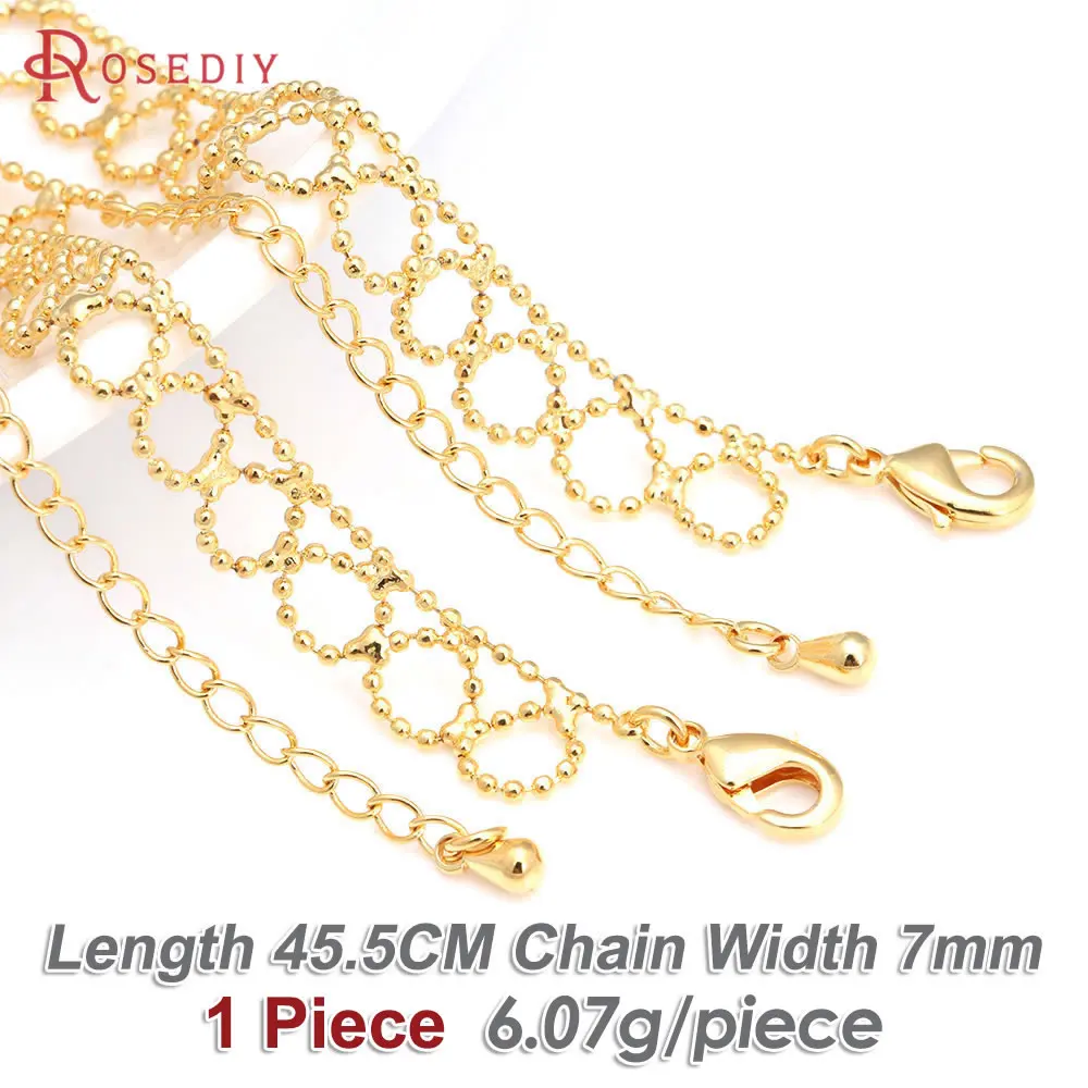 1 Piece 18K Gold Color Copper with Lobster Clasps Finished Necklace Chains Jewelry Making Supplies Diy Findings Accessories