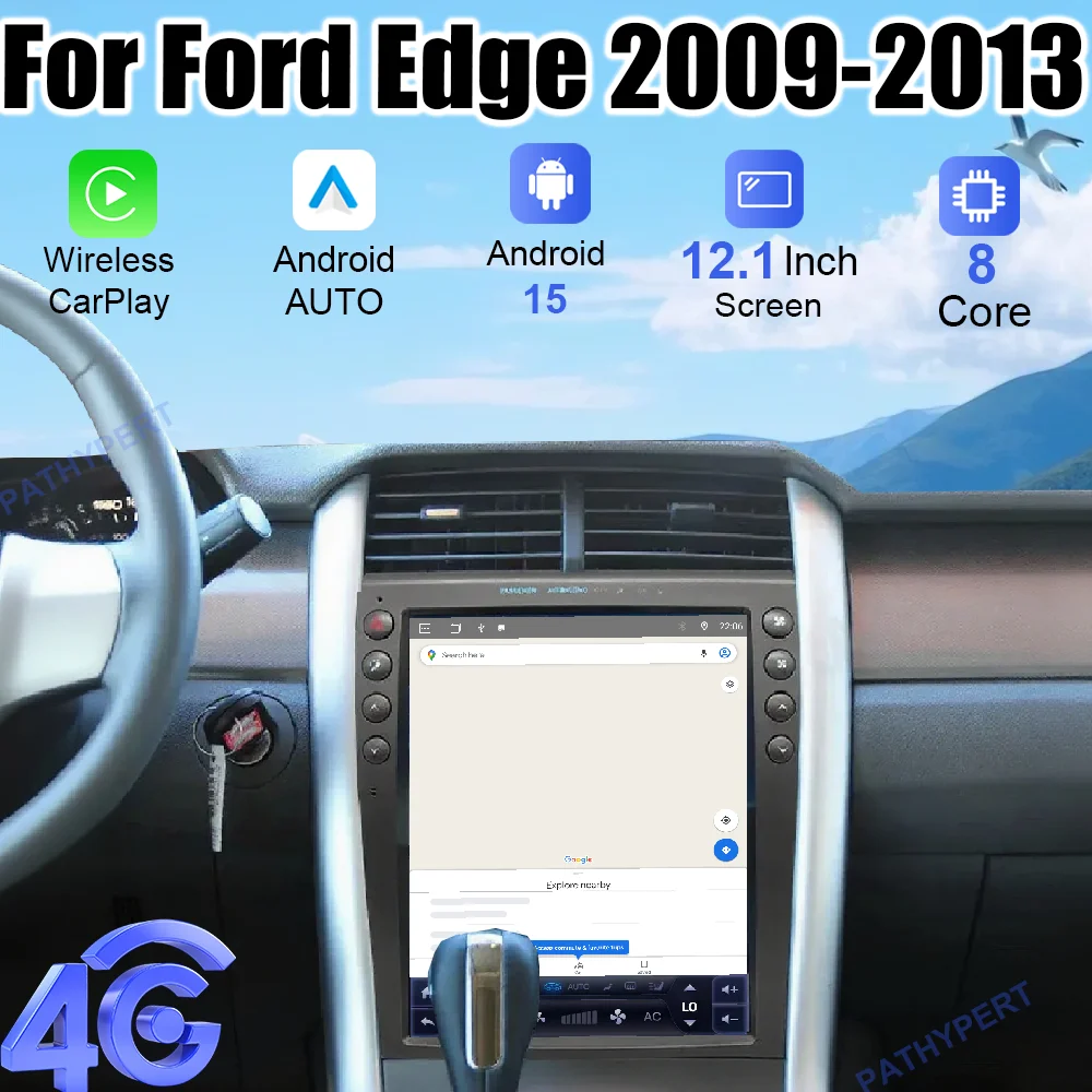 

12.1" Car Radio Android 15 For Ford Edge 2009-2013 Multimedia Player Wireless Carplay Scree GPS Navigation Head Unit 4G DSP WIFI