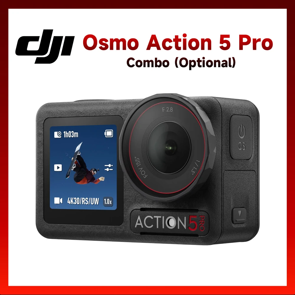 DJI Osmo Action 5 Pro Combo All-New 1/1.3Sensor with 4hrs Extended Battery LifeDual OLED High-Brightness Touchscreens In Stock