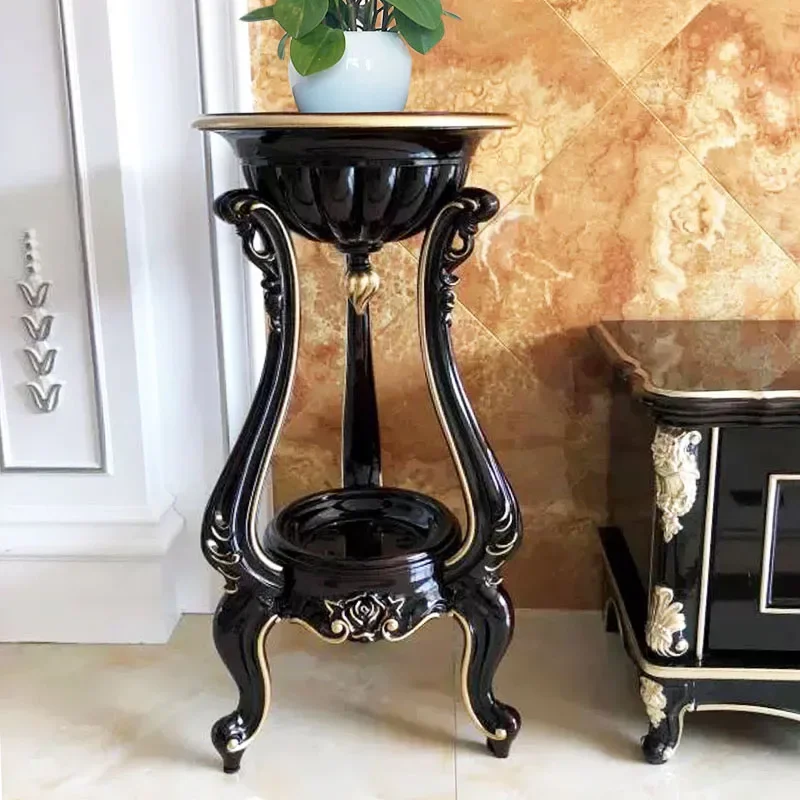 Luxury French and European flower stand living room modern simple hanging orchid floor high-grade imitation solid wood home balc