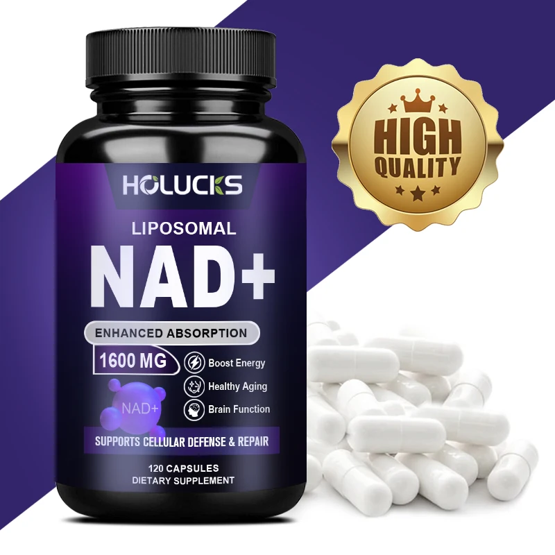 Holucks Liposomal NAD Supplement 1600 mg, Pure NAD+ Supplement, Superior Absorption, Boost NAD+ for Aging Defense, Energy