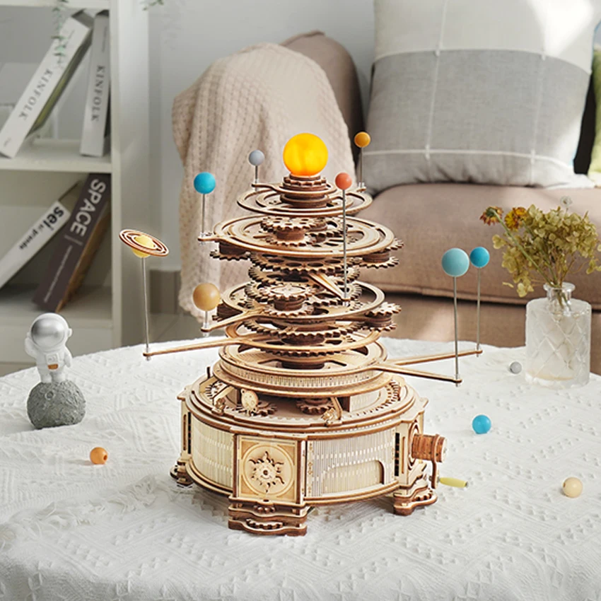 Other Educational Toys ST001 Mechanical Orrery Jigsaw 3D DIY Wooden Puzzles for Dropshipping