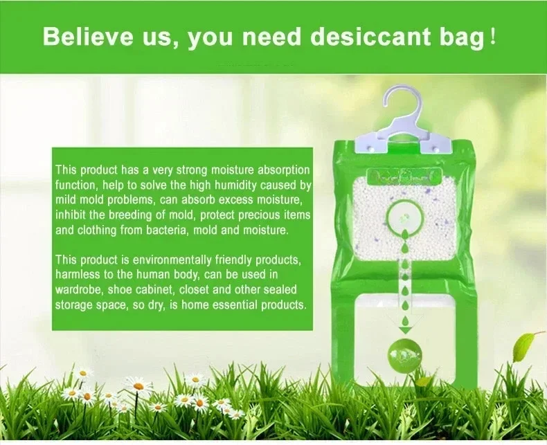 Hanging Dehumidification Bag Transparent Visible Moisture Dryer Home Wardrobe Anti-mildew and Anti-moisture Anti-rheumatism