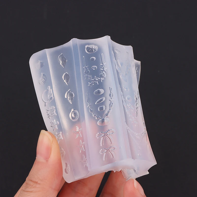 Мультяшные цепочки в виде ракушек, силиконовые формы для ногтей, цветочные украшения для ногтей, дизайн «сделай сам», высокое качество, стереоскопическая пластина для штамповки, искусство