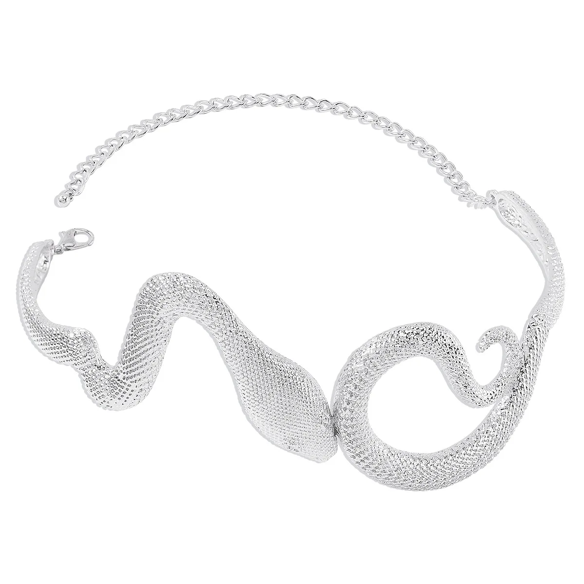 Metal Carved Snake Neck Collar Choker Necklace for Women Irregular Punk Hip Hop Statement Necklace Party Jewelry