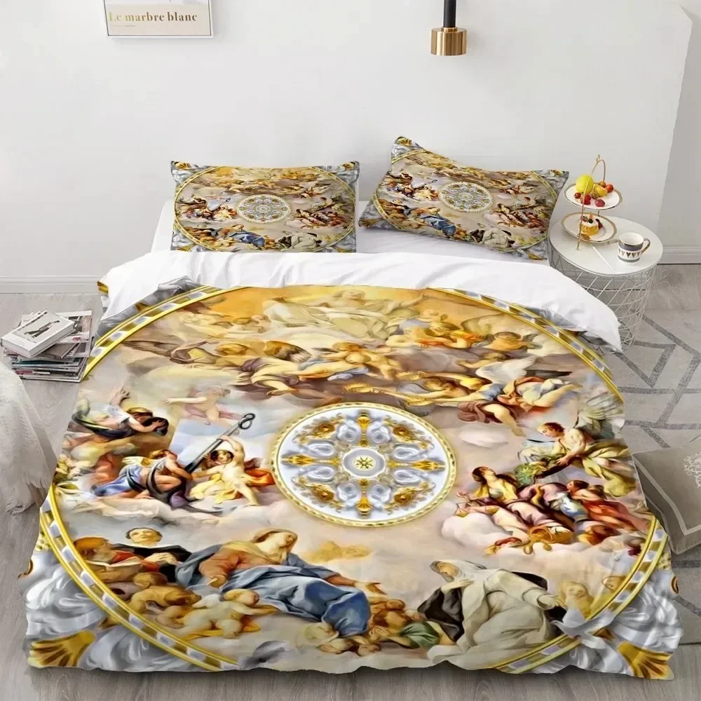 Angel Oil Painting Ancient Art 3D NEW Duvet Cover Pillowcase Bedding Set Adult Boy Girl Bedroom Decoration Single Double Large