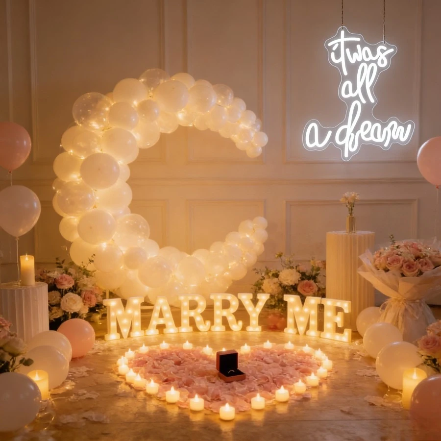 It Was All A Dream Neon Sign LED Light for Bedroom Wedding Decor Aesthetic Desk USB Night Light Valentine Anniversary Gift