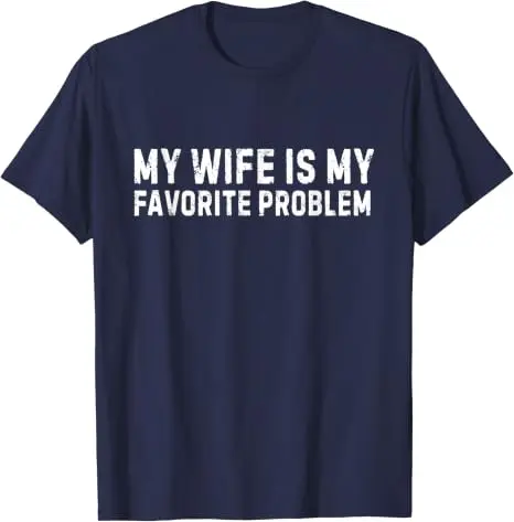 Y2k „Ehefrau“ Sarkastisches Witz-T-Shirt, Humor „Ich liebe meine Frau“ Grafik-T-Shirt, Persönlichkeit „Meine Frau ist mein liebstes Problem“ Lustiges Shirt – Detail 23