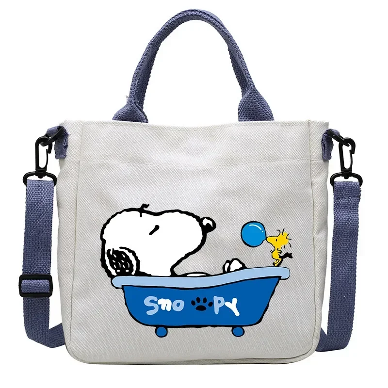 Snoopy dames canvas messenger schoudertas student crossbody tas afneembare schoudertas riem Tote