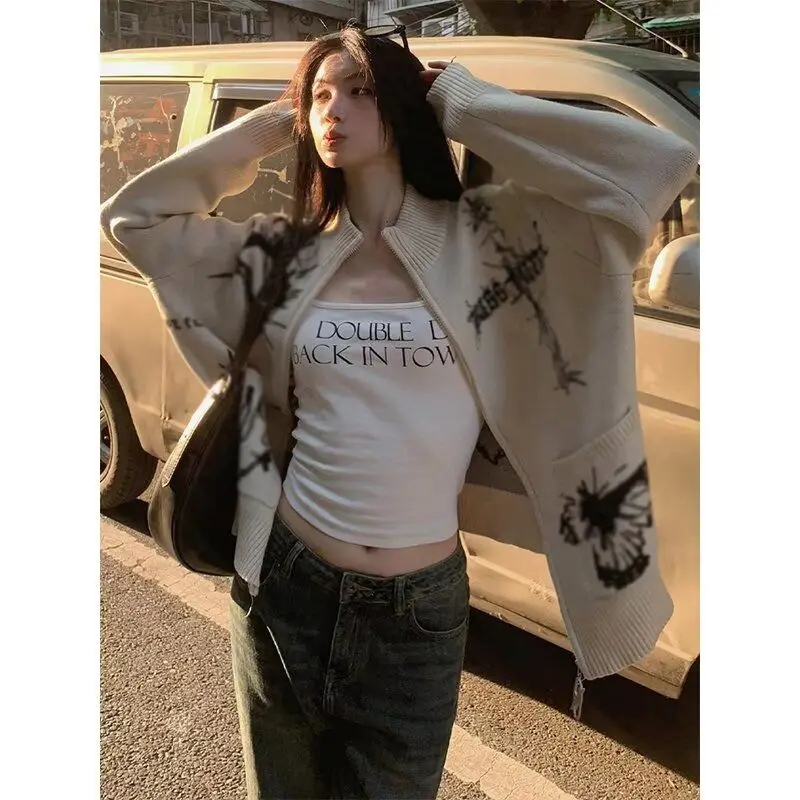 

American Retro Casual V-Ne Knitted Sweater Men Pure Color Open Cardigan Soft Polyester Long Sve Winter Outerwear