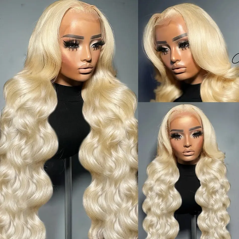 Rosabeauty 13x6 Blonde 613 HD Body Wave 13X4 Frontal 250 Density Preplucked 40 Inch Wig Lace Front Human Hair Wigs