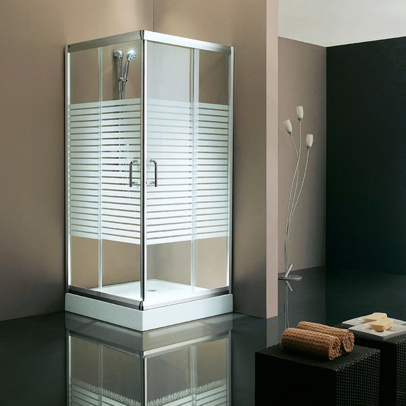 Modern bathroom glass sliding shower