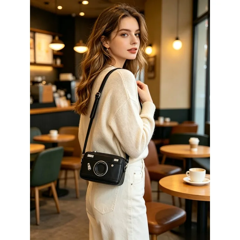 Preppy Style Color‑block Camera Bag For Women High‑quality Versatile Square Single Shoulder Crossbody Purse
