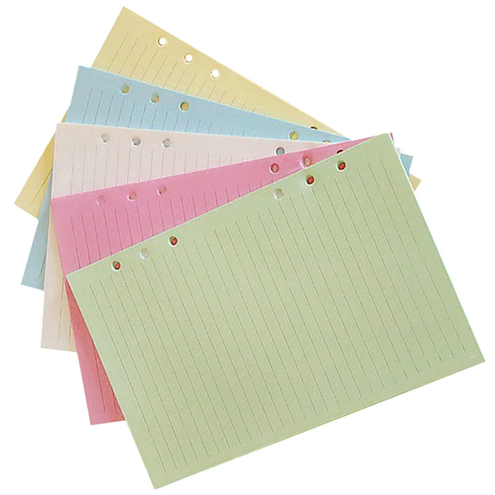 100 pezzi di ricariche per notebook a fogli mobili A5 inserti di carta staccabili scrittura liscia planner ricarica raccoglitore a 6 fori carta di ricambio