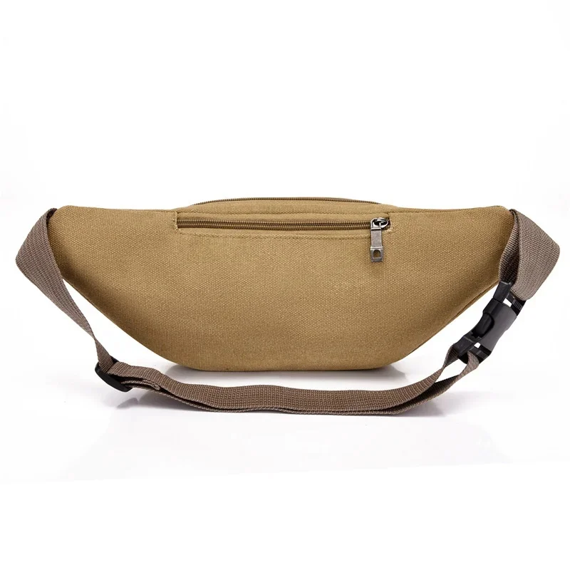 Riñonera deportiva de lona de gran capacidad para hombre, cinturón de teléfono para hombre, bolso cruzado informal para el pecho al aire libre, a la moda