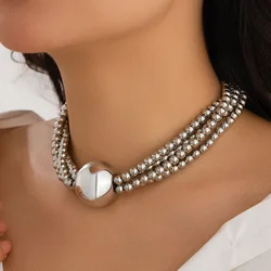 New Fashion Simple Imitation Pearl Choker Necklace for Women Vintage Elegant Beaded Temperament Necklace Wedding Party Jewelry