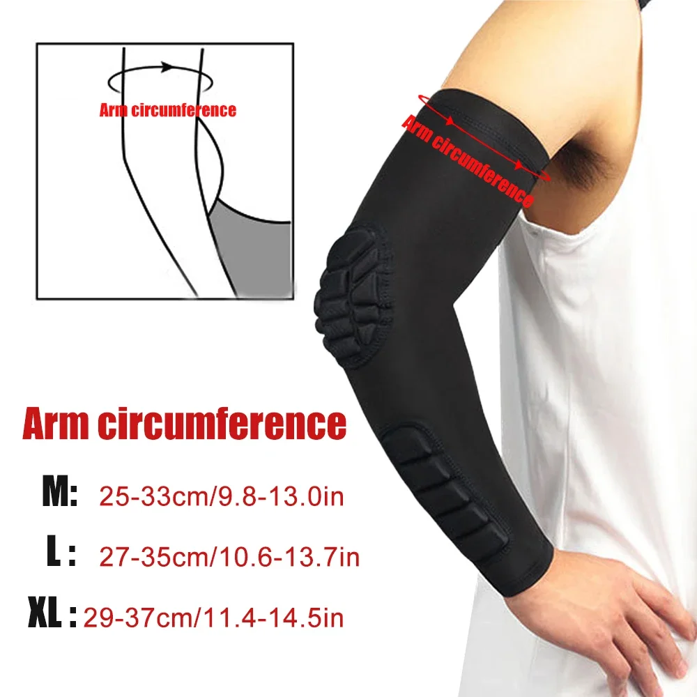 1Pcs Elbow Pads Compression Shooter Sleeves Men Women Arm Sleeve with Pad for Basketball Football Volleyball Cycling Running
