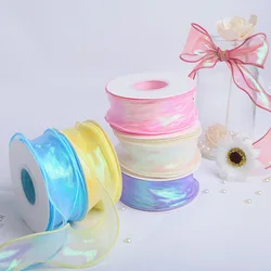 4cm Fishtail Magic Yarn Ribbons 9/18/27/45M Organza Voile DIY HandCrafts for bowtie Bouquet gift cake pack Garment Hair decor