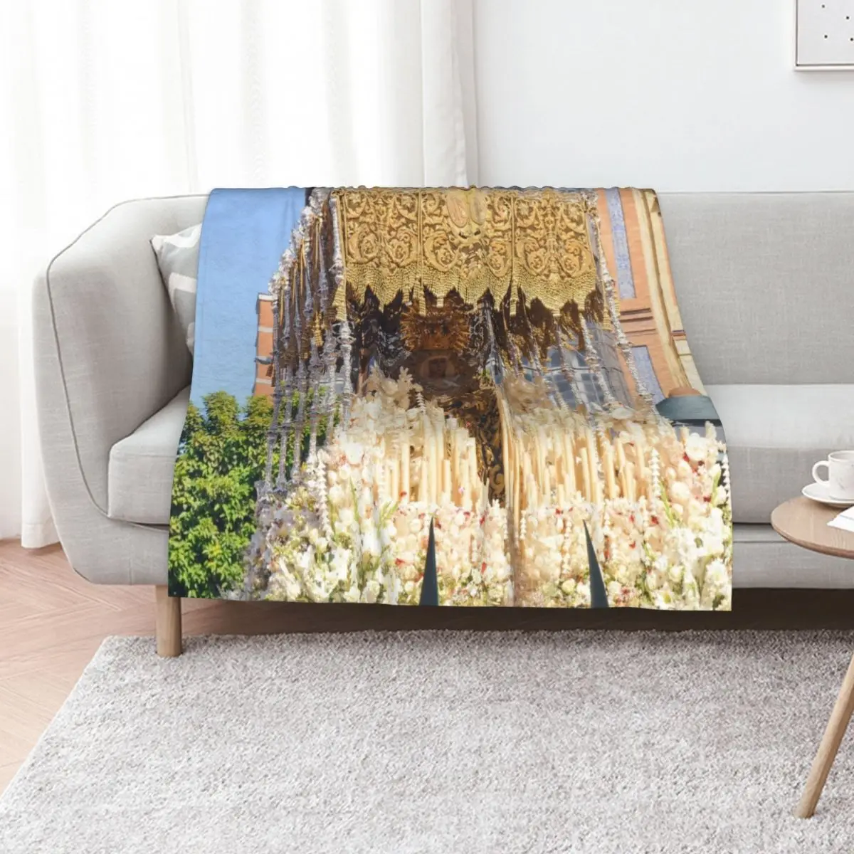 Esperanza de Triana, Sevilla, Semana Santa 2022 Throw Blanket cosplay anime Weighted Polar Flannel Fabric Hair Sofas Blankets