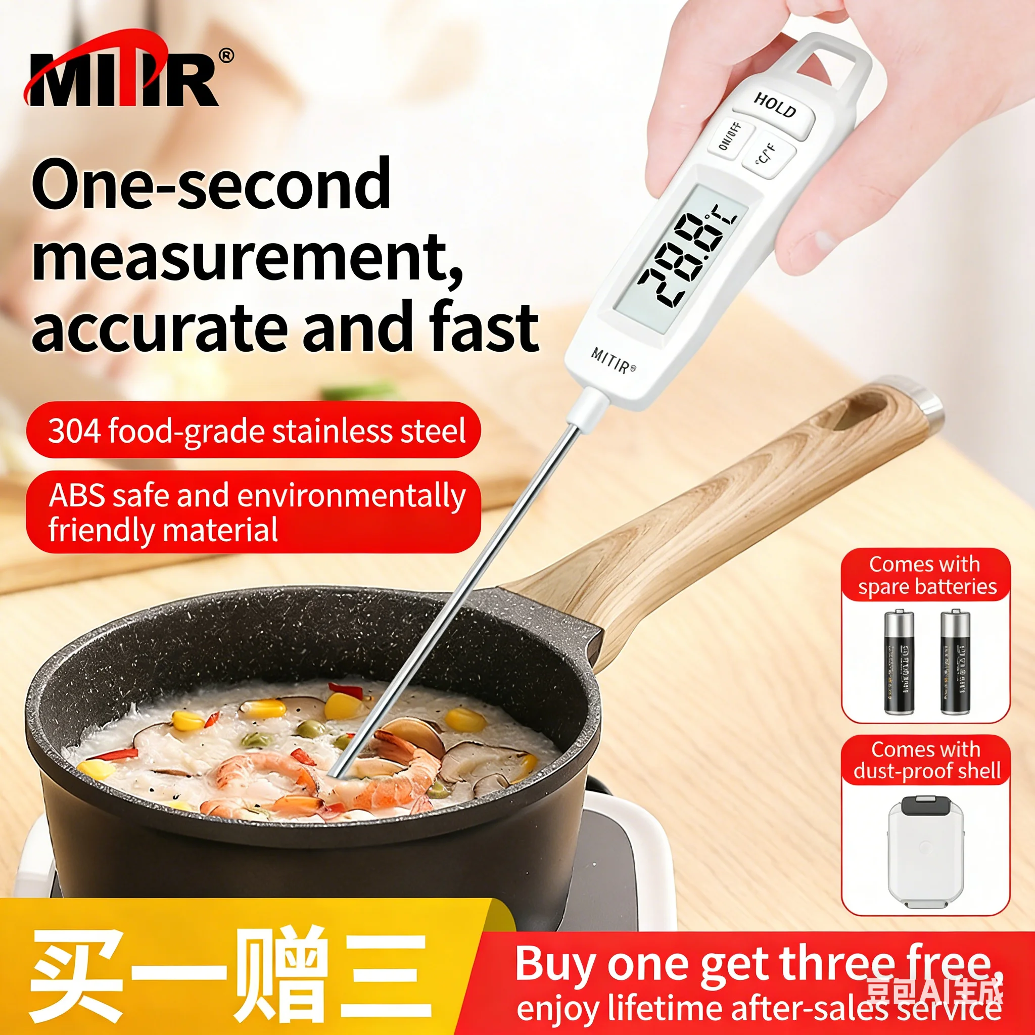 

Electronic Water Thermometer High Precision Probe Type Food Thermometer Household Baby Bath Tool