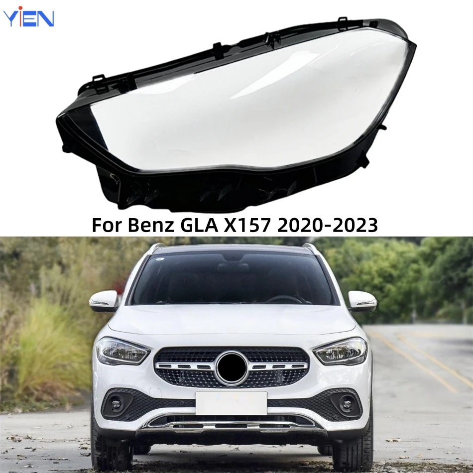 

For Mercedes Benz GLA X157 2020 2021 2022 2023 Accessory Cars Polycarbonate High Gloss Fully Transparent Headlights Lamp Cover