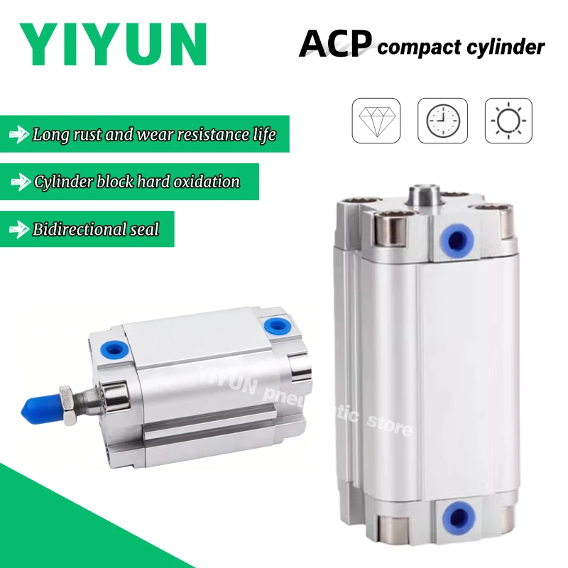 

1PC Compact Cylinder ACP50 ACP63X5S ACP63X10SX15SX20SX25SX30SX35SX40SX45SX50SX55SX60SX70SX75SX80SX90SX100S ACP Series YIYUN