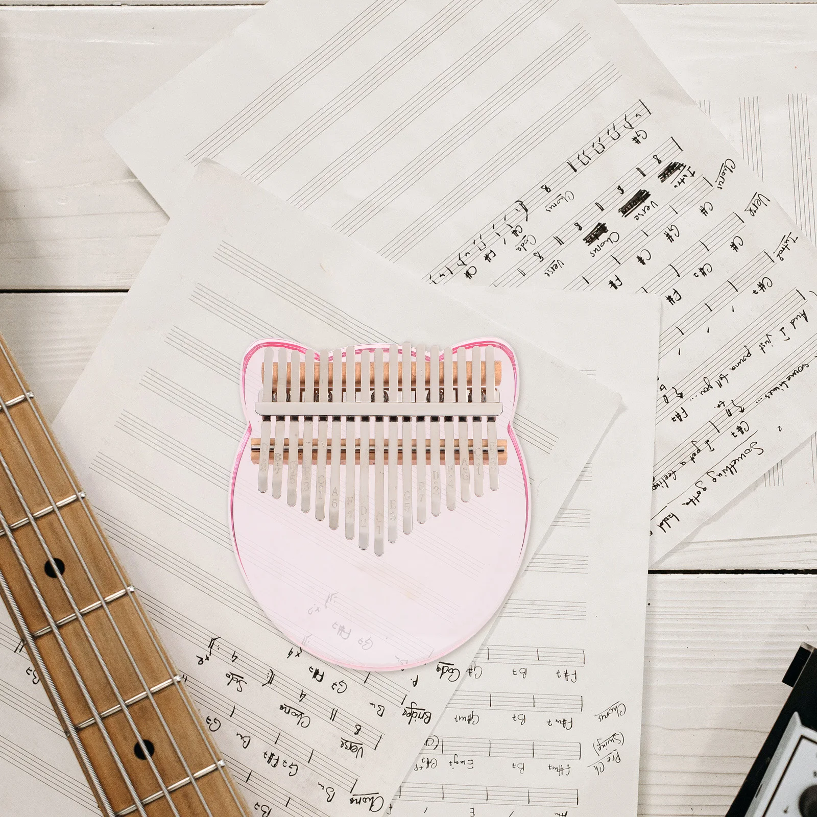

Thumb Piano Silica Music Instrument Gel Adornment Cat Shape Portable Music Instrument Kalimba Outdoor Camping Party