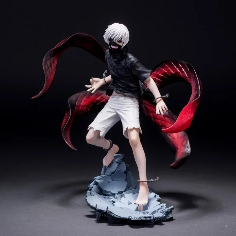 Figura Kaneki Ken Touka de 24cm con máscara ciempiés, figura de Anime, media criatura humana, modelo coleccionable, decoración de escritorio, juguete para regalo