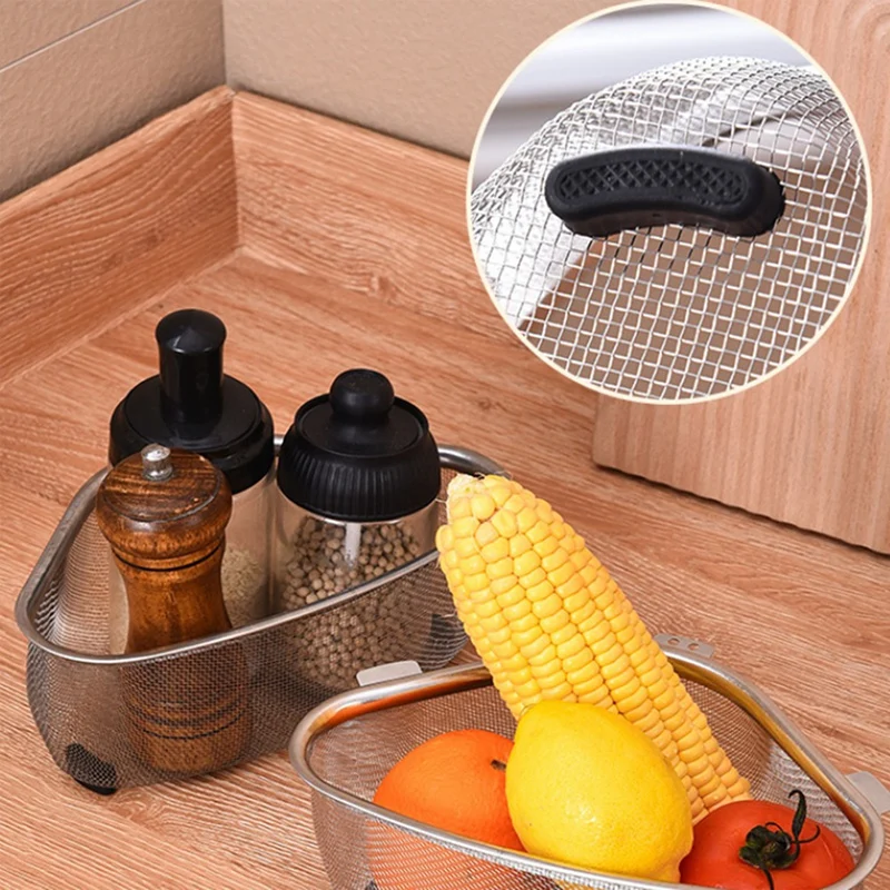 Triangle Sink Drain Basket Kitchen Triangle Filter Basket Fruit And Vegetable Storage Drain Rack Basket Durable Easy To Use C