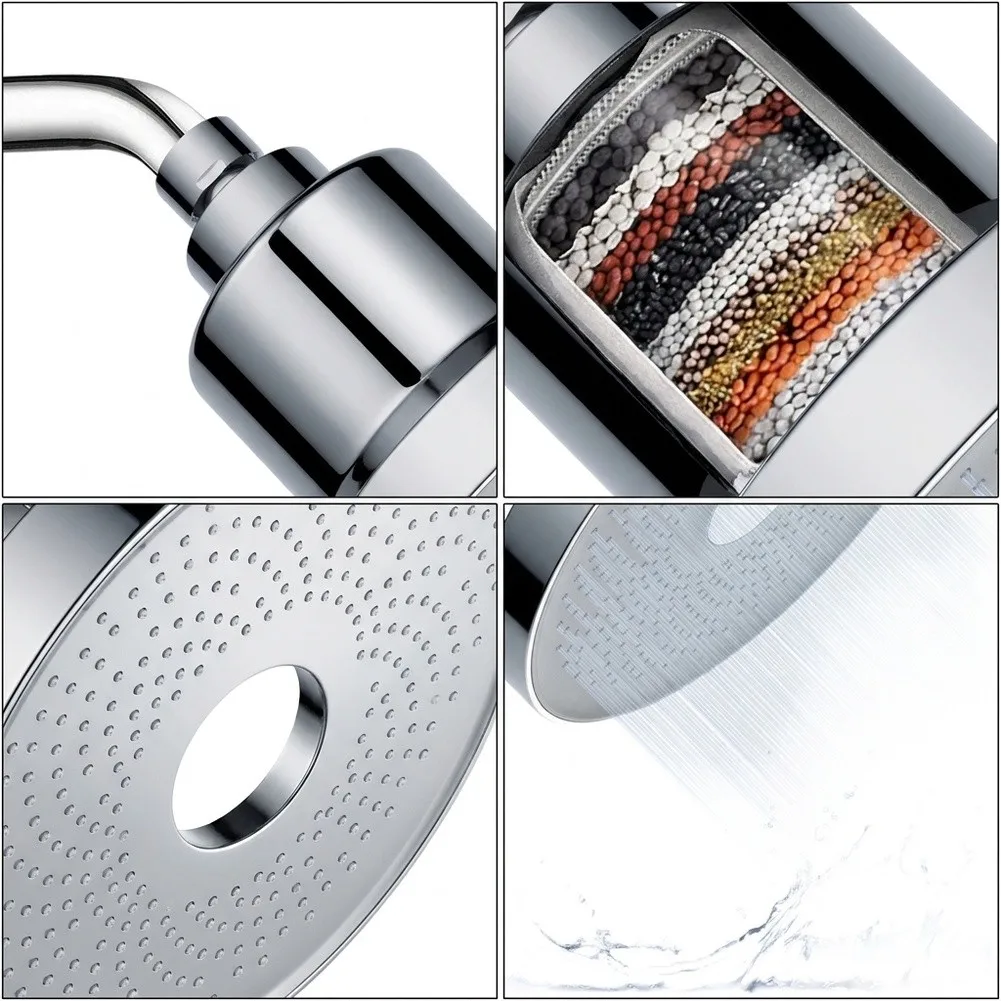 for Rain Shower Head 6 Inch Diameter High Pressure Design Featuring 25 Layer Filtration for Hard Water Applications