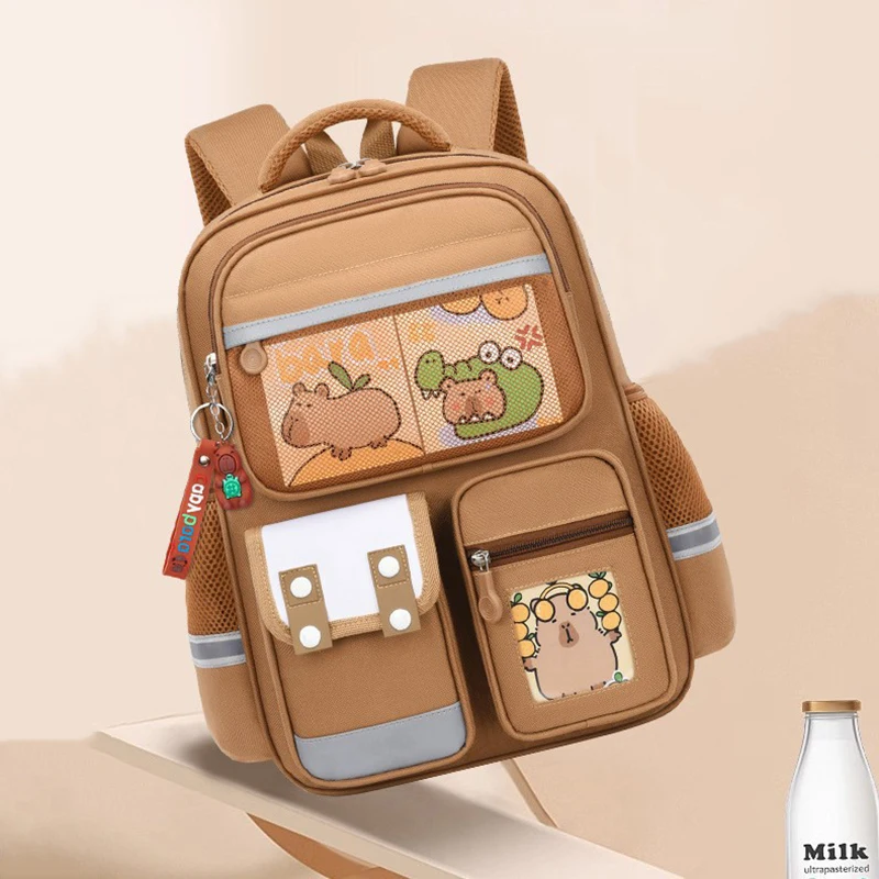 Waterproof Capybara Large Capacity Alleviate Burden School Bag Protecting Spine Widen Straps Backpack For Students