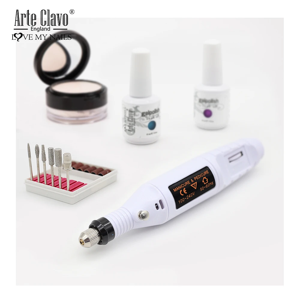 Arte Clavo Professional Electric Nail Drill Machine Manicure Safety Nail Art Pen Pedicure Polishing NailFile Nail Art Tool 1pcs