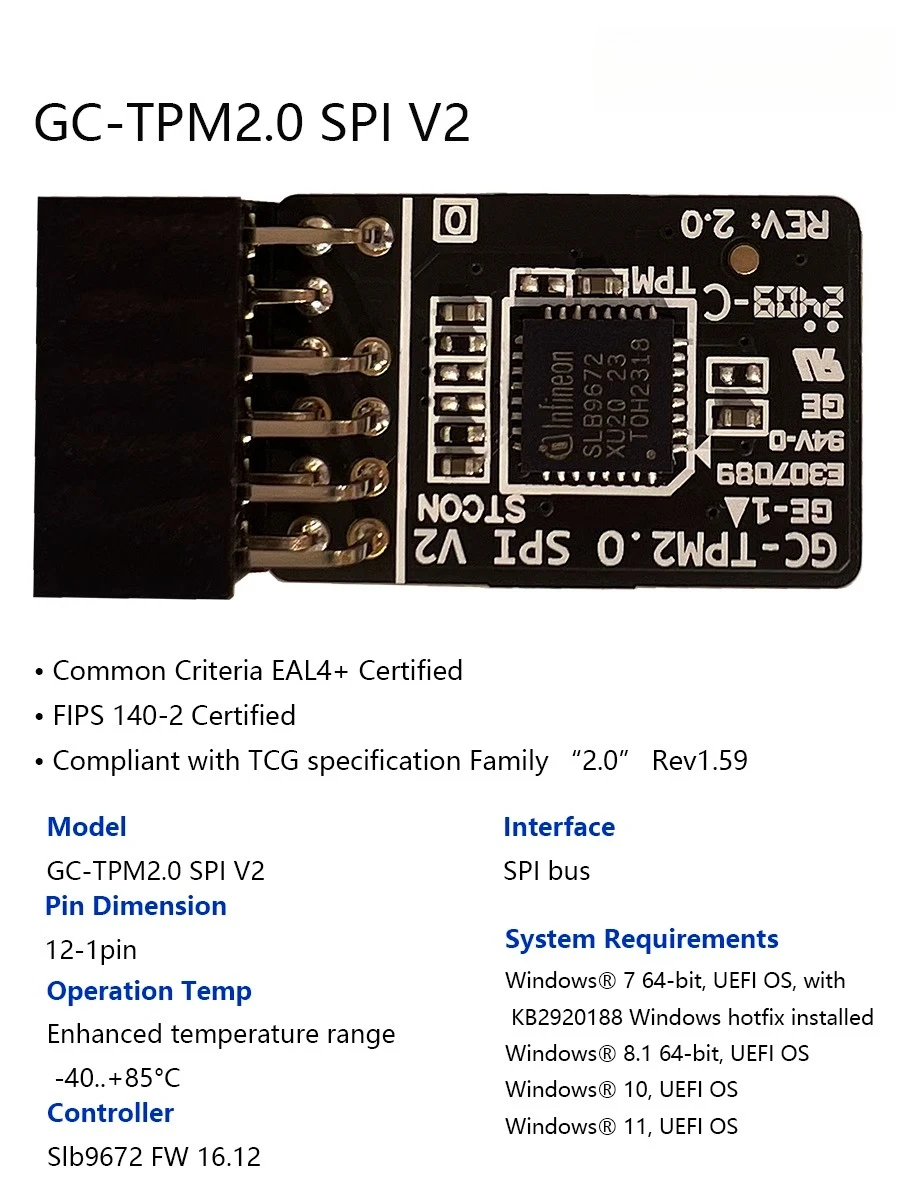 

For GIGABYTE GC-TPM2.0 SPI V2 Module