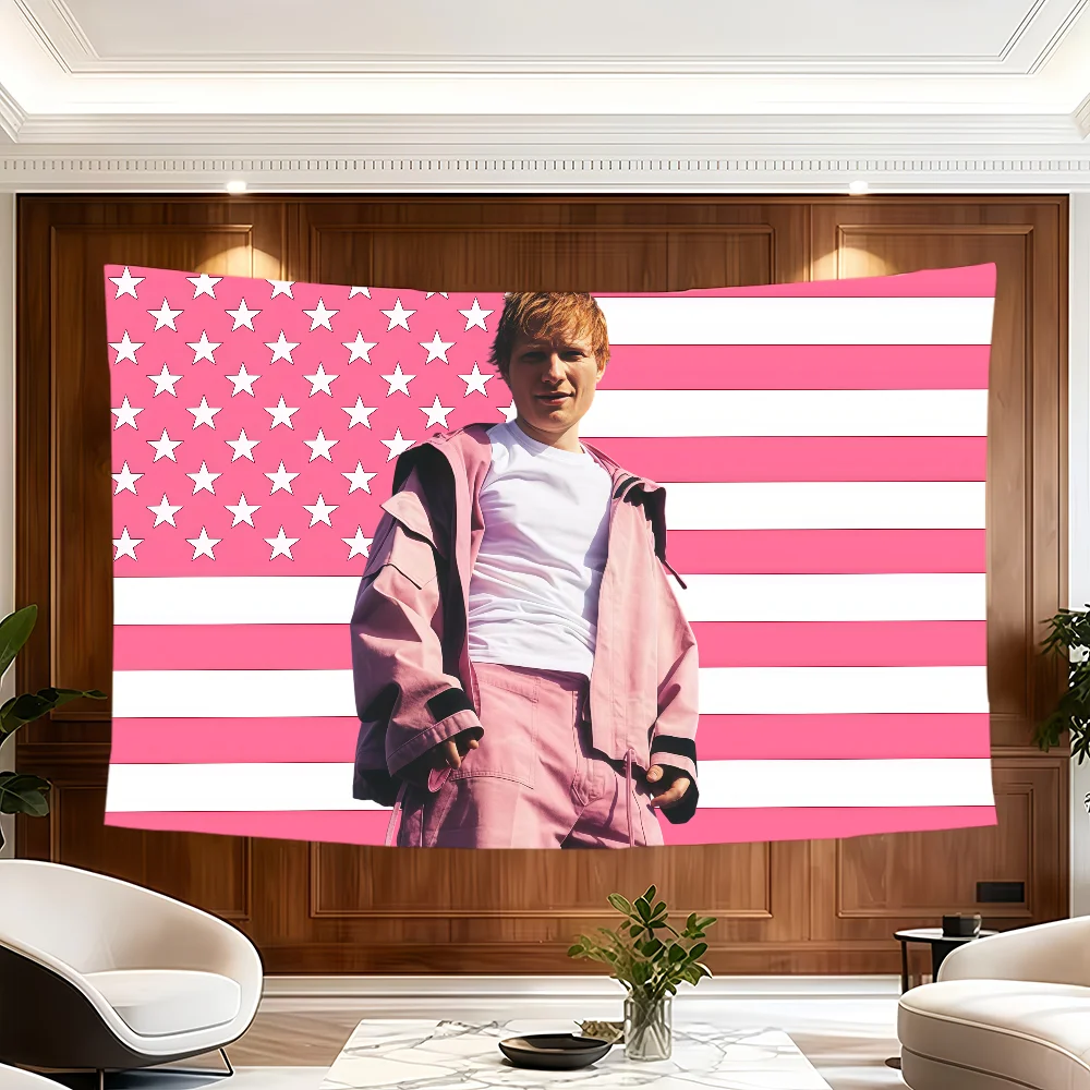 Singer E-Ed Sheeran Play flag Room Decoration Wall Tapestry Hanging Aesthetic Bedrooms Advertising Banner
