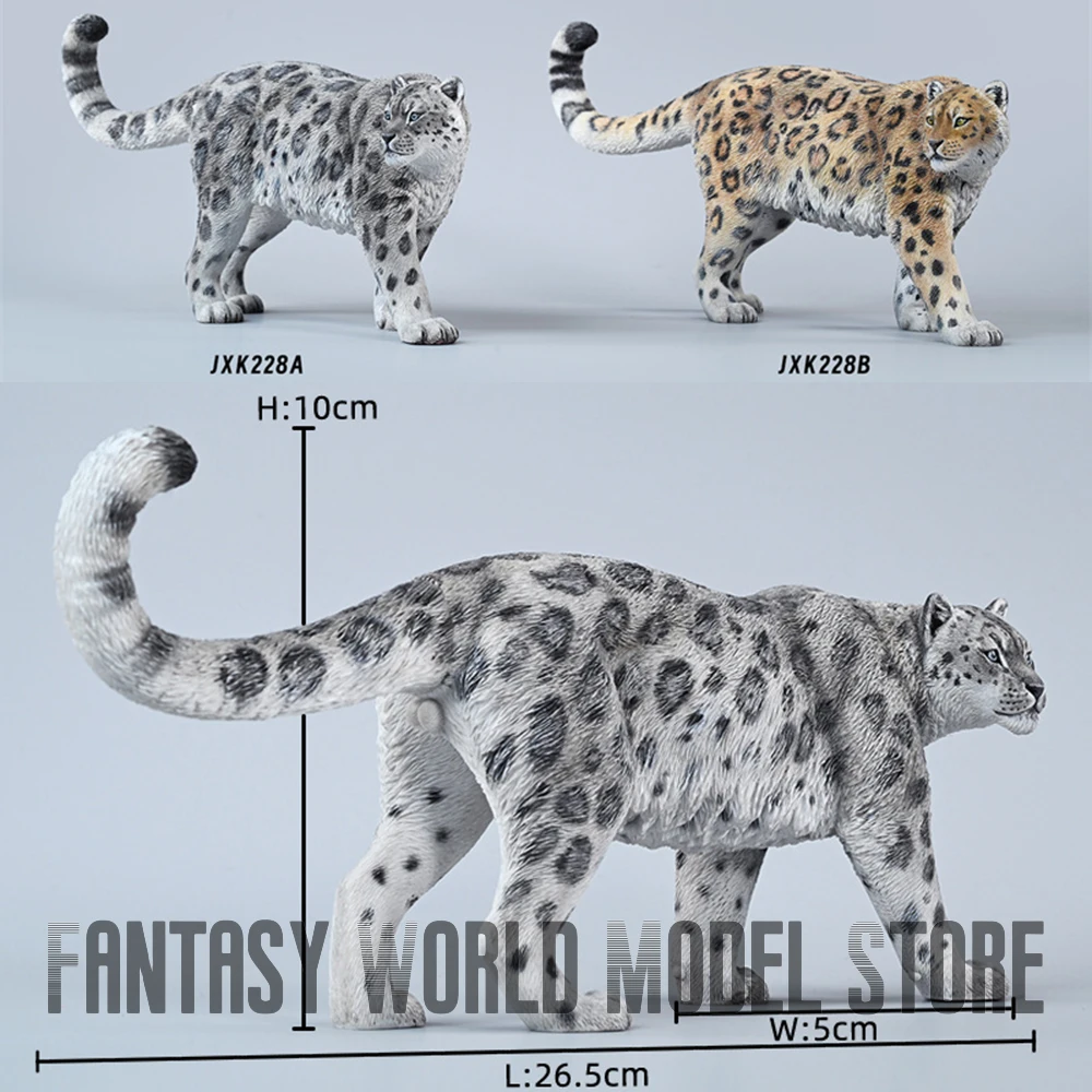 JXK JXK228 حيوان محاكاة جلد النمر الثلجي ، نموذج حيوان بري ، شكل حركة جندي 12 بوصة ، ملحق مشهد دمية ، مقياس