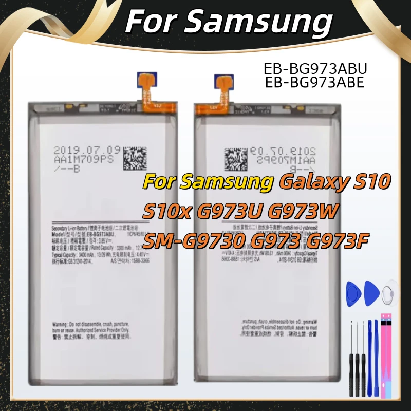 

EB-BG973ABE EB-BG973ABU battery For Samsung Galaxy S10 Galaxy S10 SM-G9730 Repair Part Phone Batteries Bateria+Free Tools