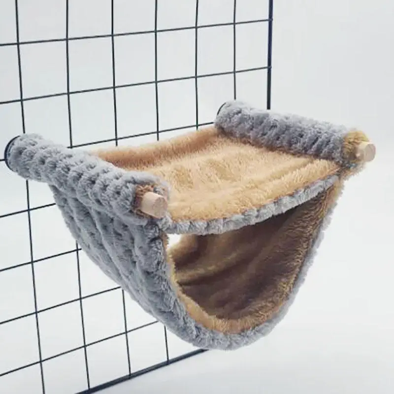 Pet Hammock for Small Animal Double Thick Plush Warm Bed for Hamster House Nest Sleeping Bag Hanging Tree Beds Pet Hamster Nest
