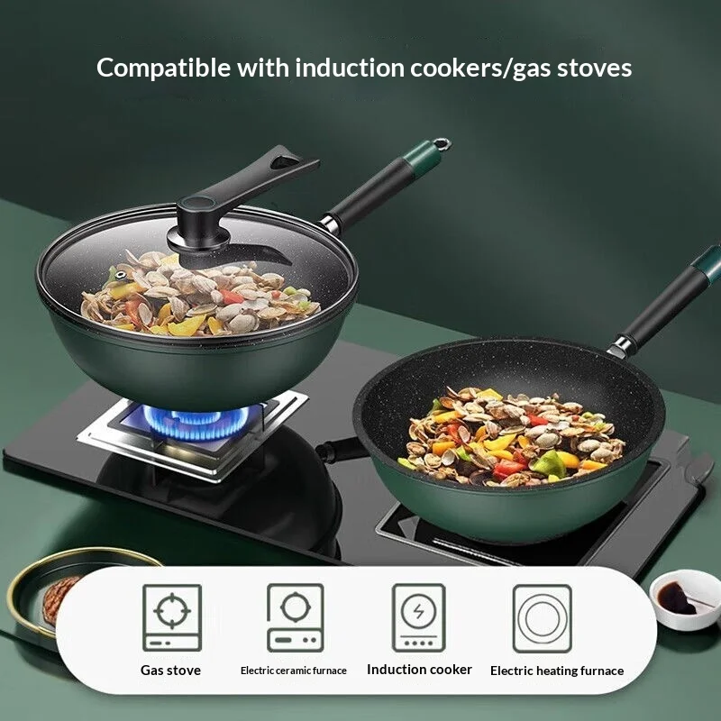 

Сковорода с антипригарным покрытием, индукционная сковорода, совместимая с духовкой, безопасная для посудомоечной машины, керамическое покрытие, прочная, легко чистящаяся, кухонная, бытовая