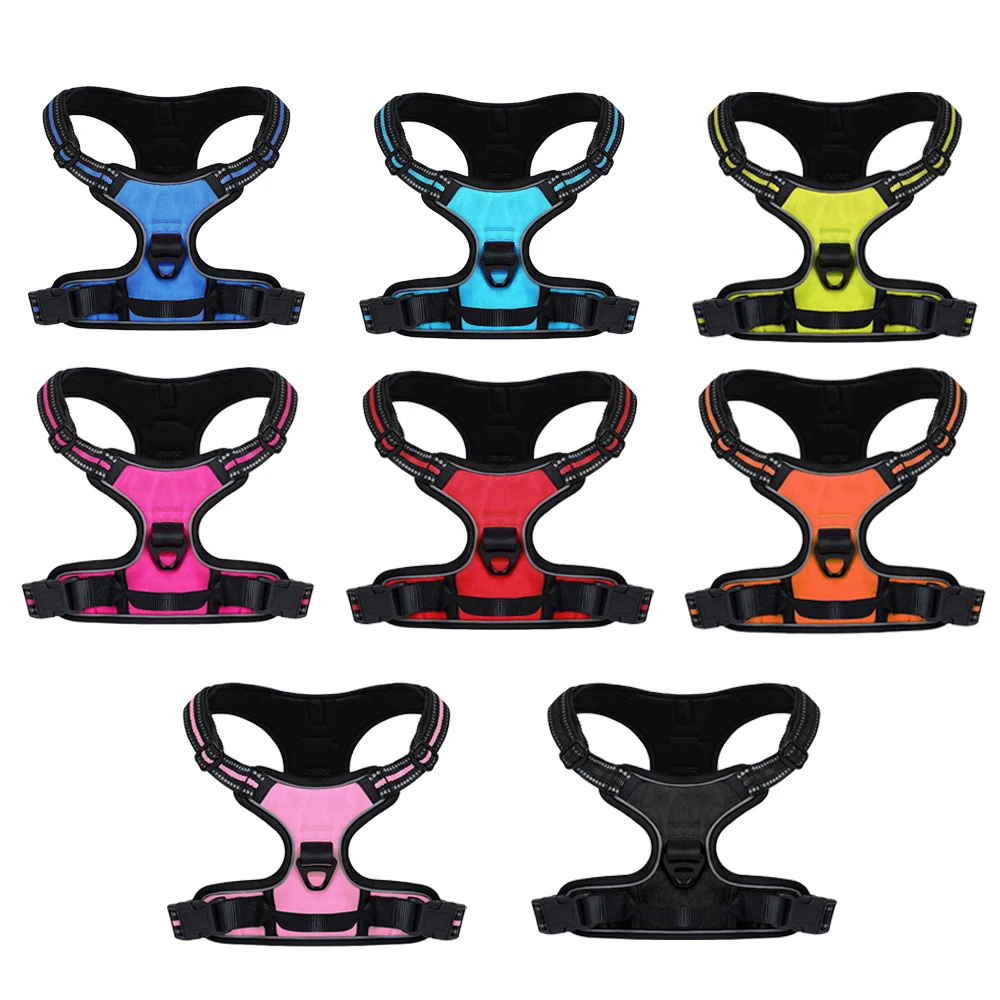 OODUDUOO Dog Harness Adjustable Pet Harness Vest For Small Medium Large Dogs Reflective Breathable French Bulldog Puppy Golden